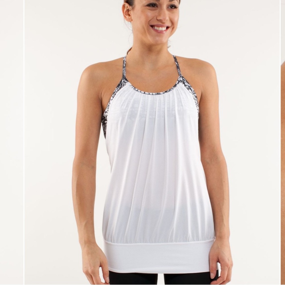 LULULEMON No Limit White and Black Tank Top 6
